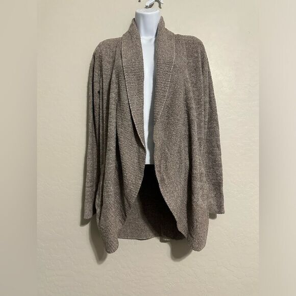 Barefoot Dreams CozyChic Lite Circle Cardi Taupe size medium - Picture 1 of 7